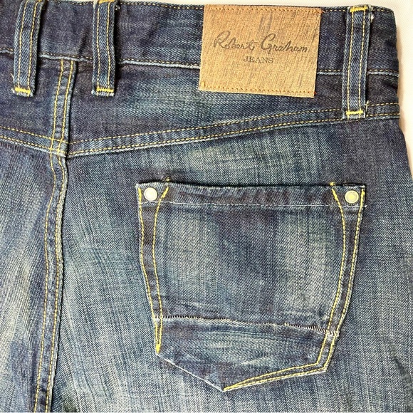 SOLD NWT Robert Graham Dark Blue Soft Classic - Yates Men’s Jeans 32 x 34 - Picture 5 of 14